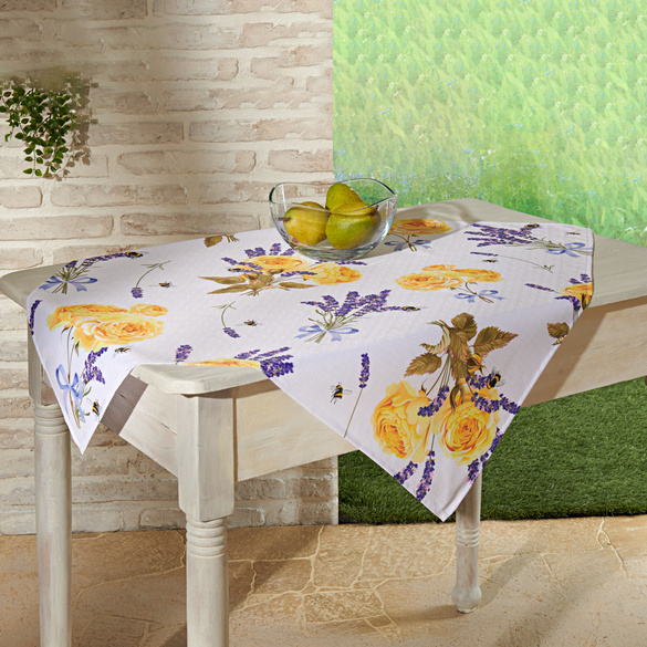 Nappe "Roses & Lavande", 85x85 cm, Casa Bonita