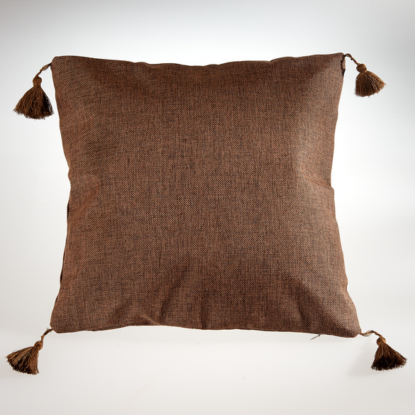 Housse de coussin avec glands, marron 45x45 cm