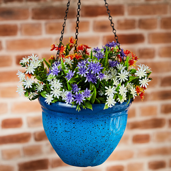 Lot de 2 Pot de fleur bleu