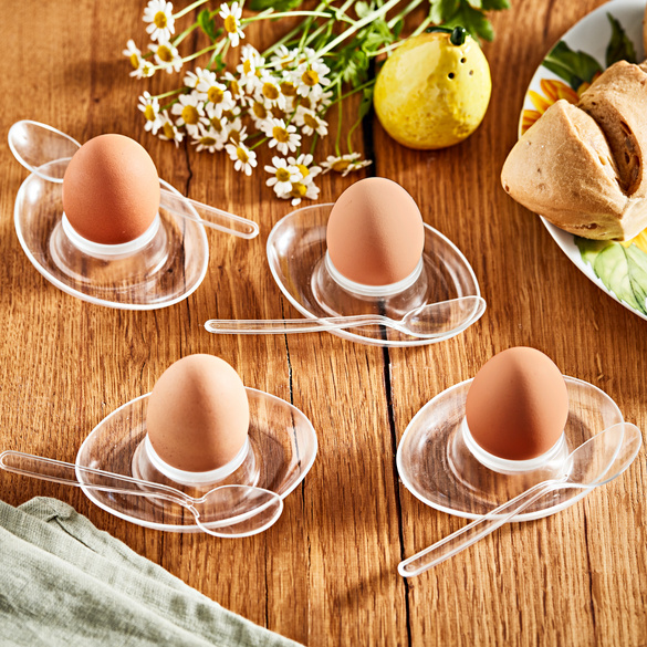 Lot de 4 coquetiers avec cuillères