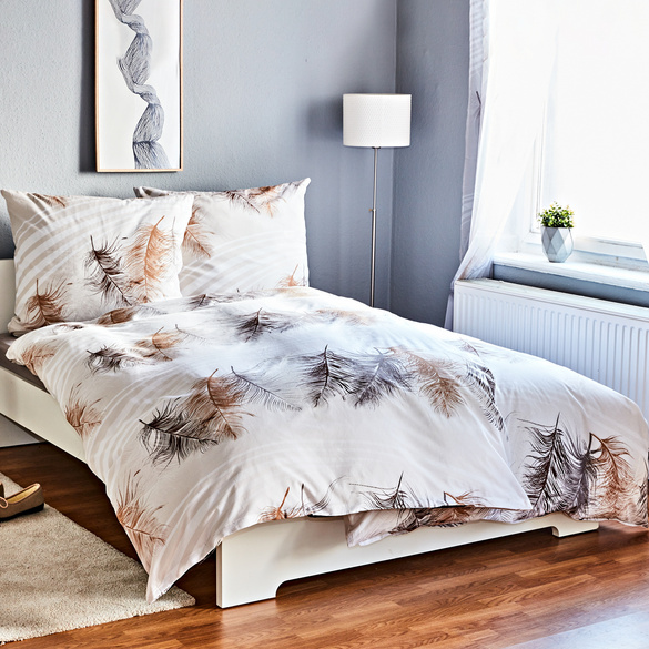 Parure De Lit 4 Pièces WAVVE – Housse De Couette 135x200 Cm, 2 Taies 80x80 Cm, Vert Sauge, Certifiée Öko-Tex