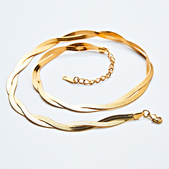 Collier style serpent, coloris or