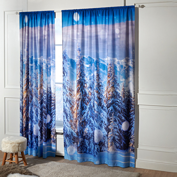 Rideau "Forêt d’hiver", 140 x 230 cm