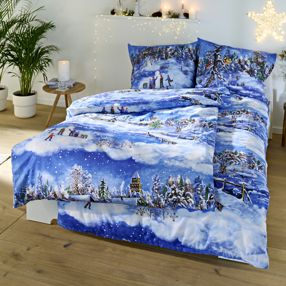 Parure de lit « Paysage d'hiver » de Feinbiber, 2 pièces