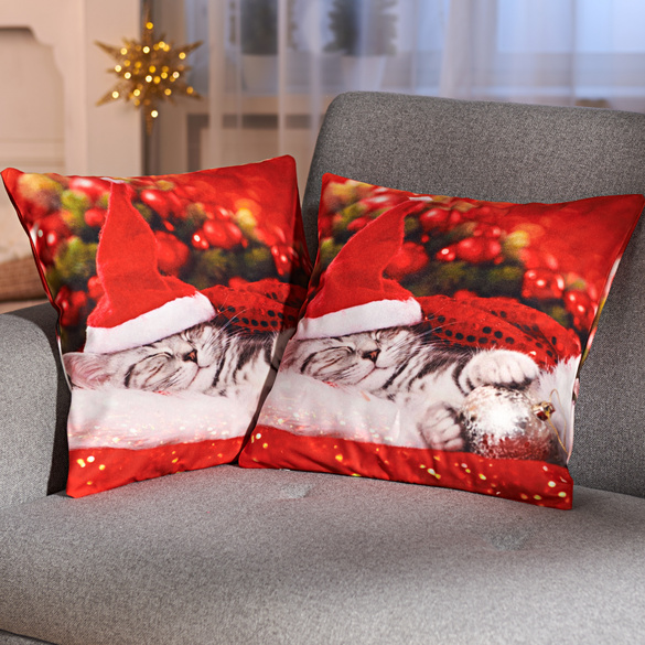 Housse de coussin "Chatons de Noël" 45x45 cm