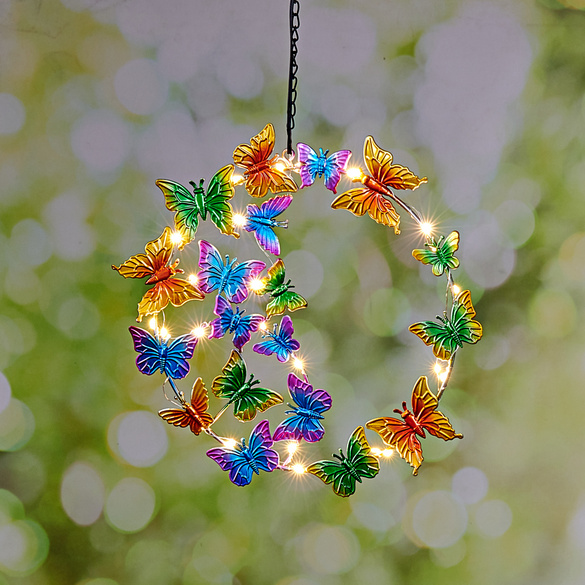 Couronne LED "papillons", Ø31 cm