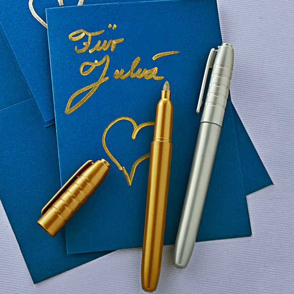 Lot de 2 marqueurs permanents doré et argenté