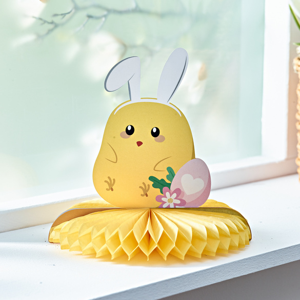 Déco «Poussin aux oreilles de lapin» en papier