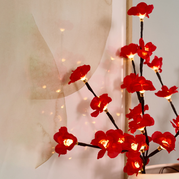 Bouquet de fleurs lumineux LED, rouge