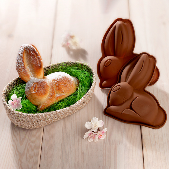 Lot de 2 moules «Lapin», 16 cm x 13,8 cm x 3 cm