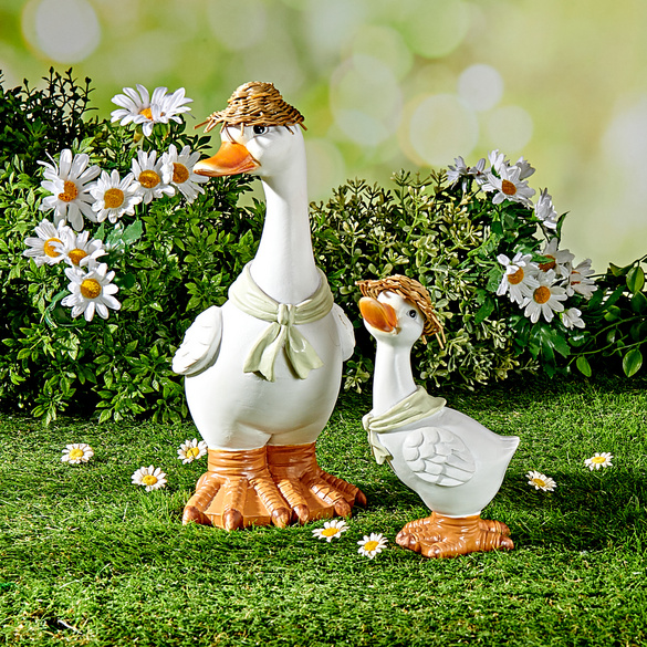 Déco de jardin "canard avec chapeau", H15 cm