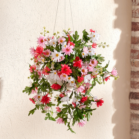 Bouquet à suspendre, rose/rose vif/blanc, L80 cm