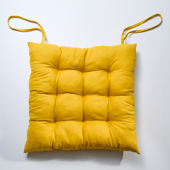 Galette de chaise DEVI jaune 37x37cm