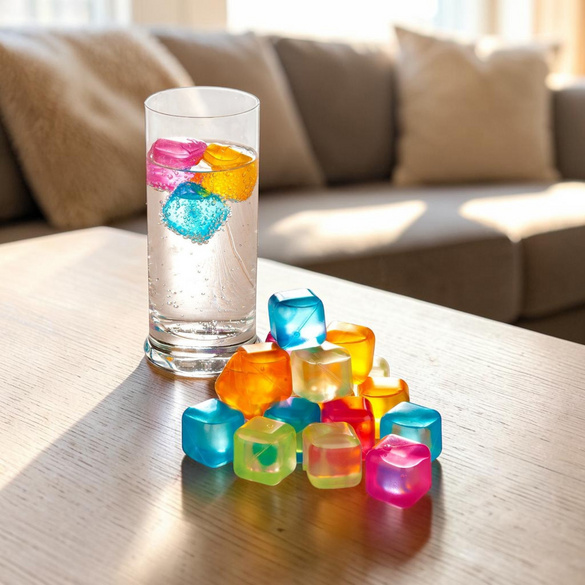 Lot de 20 glaçons réutilisables, multicolore