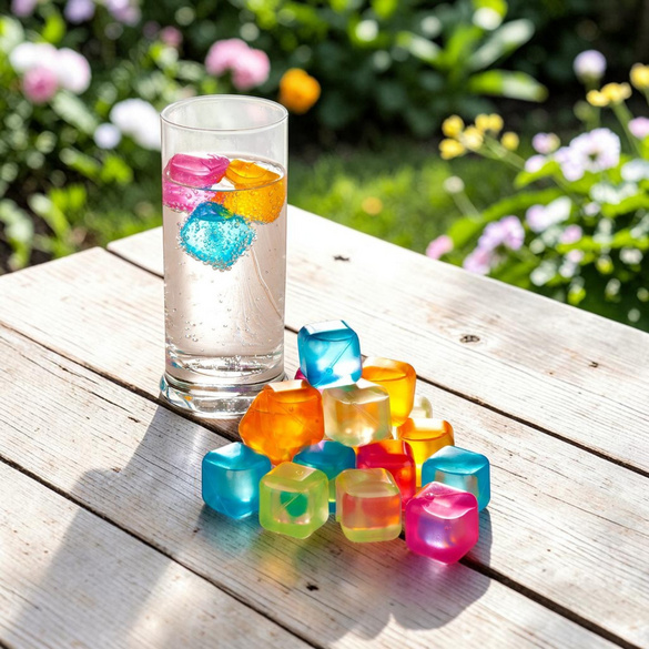 Lot de 20 glaçons réutilisables, multicolore