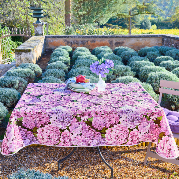 Nappe "Hortensias", 140 x 180 cm
