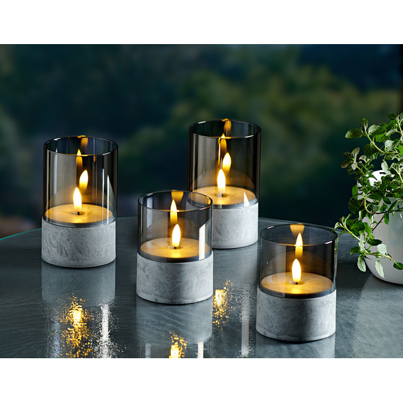 Lot de 2 bougies aspect ciment