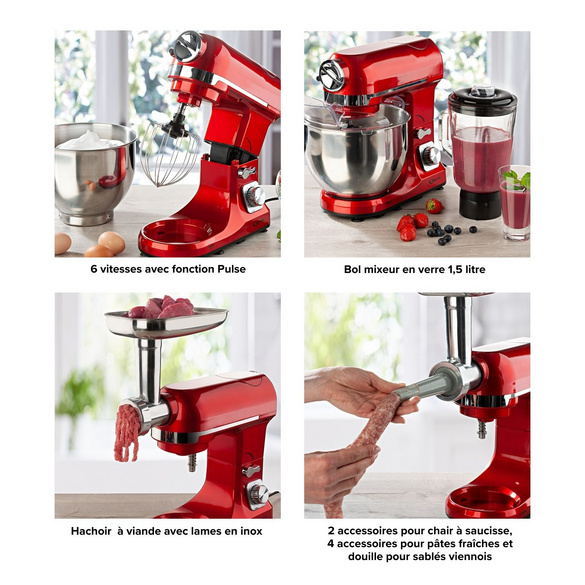 Robot culinaire Topmatic Basilico, rouge