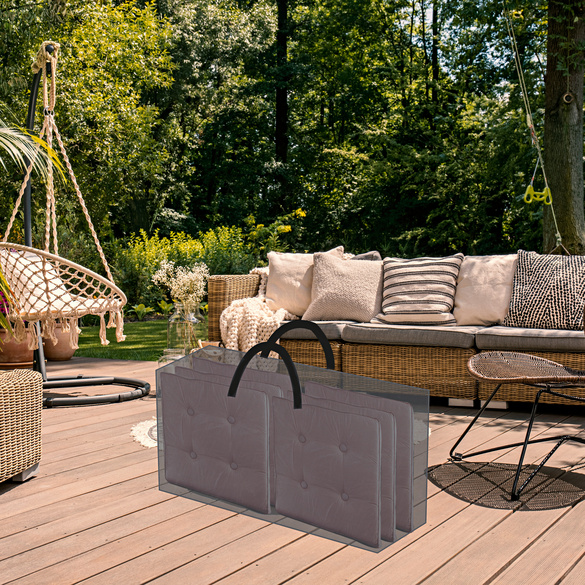 Sac De Rangement étanche Pour Coussins De Jardin – 81 X 81 X 61 Cm – Polyester Robuste – 2 Pièces – Noir