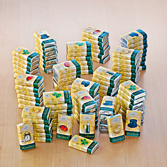 Tablettes de chocolat "Bonne chance", 80 pièces