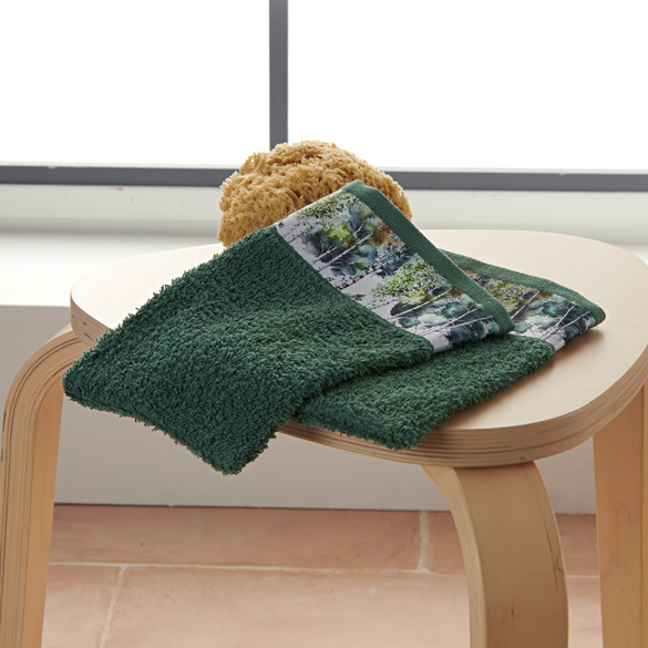 Gant de toilette vert foncé Eldo