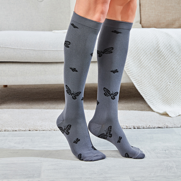 Chaussettes de compression légère Papillons, 3 paires