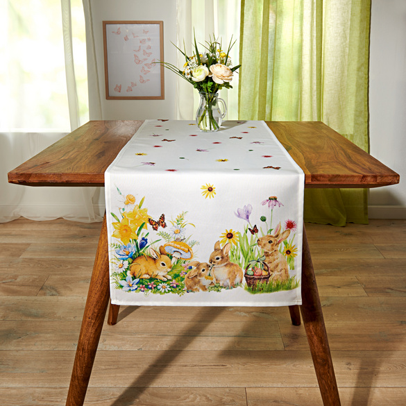 Chemin de table Lapins de Pâques 40 x 140 cm