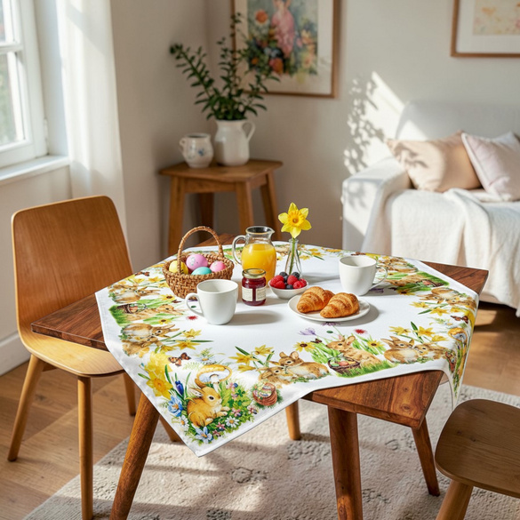 Surnappe Lapins de Pâques 85 x 85 cm