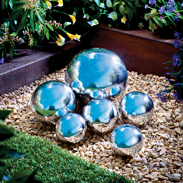 Lot de 6 boules décoratives en inox pour jardin Gainsborough