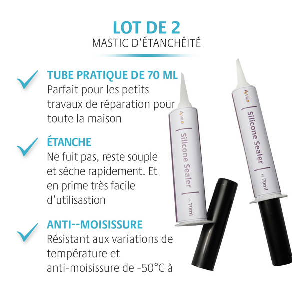 Lot de 2 cartouches de pâte d'étanchéité pour joints