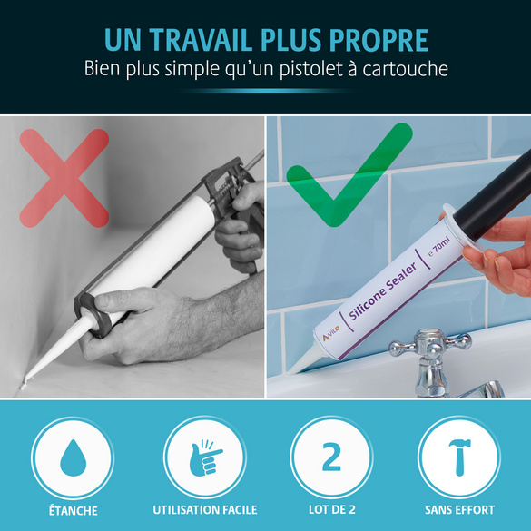 Lot de 2 cartouches de pâte d'étanchéité pour joints