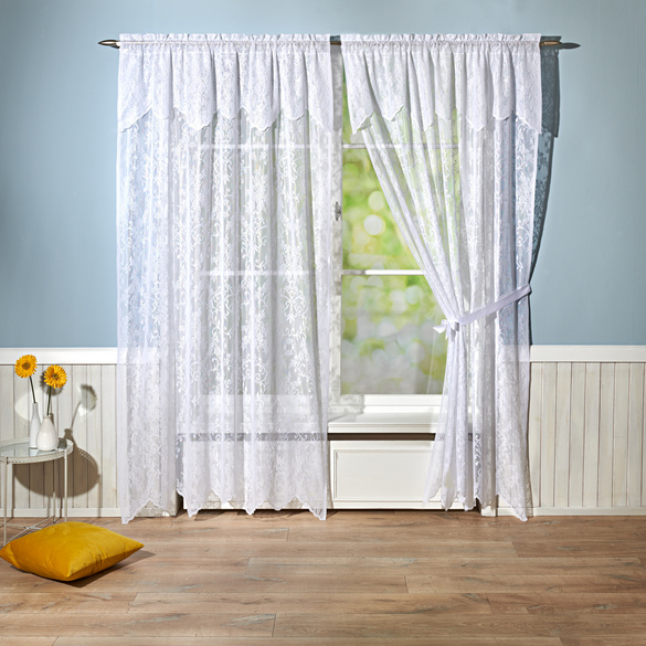 Rideau dentelle140 x 230 cm, blanc Eldo