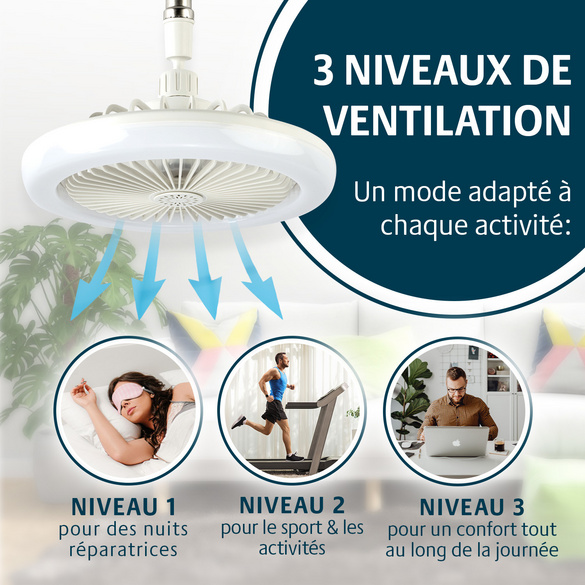 Ventilateur de plafond avec lumière Bergström