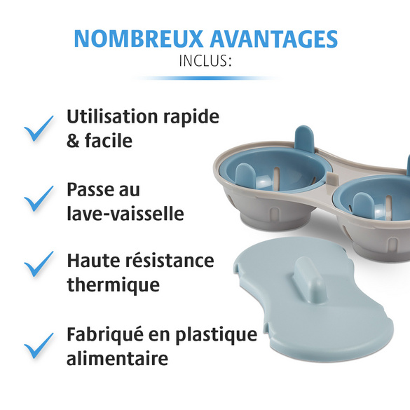 Pocheuse à œufs pour micro-ondes 2 en 1 Basilico