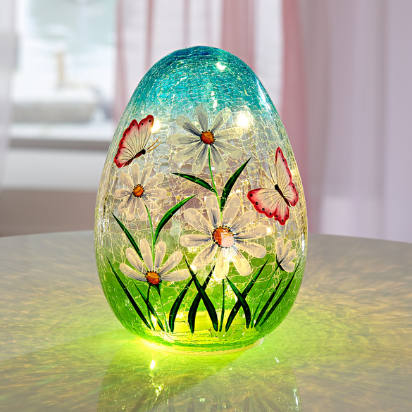 Boule en verre LED "Marguerites"