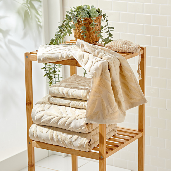 Lot de 2 serviettes invités, beige 35 x 35 cm