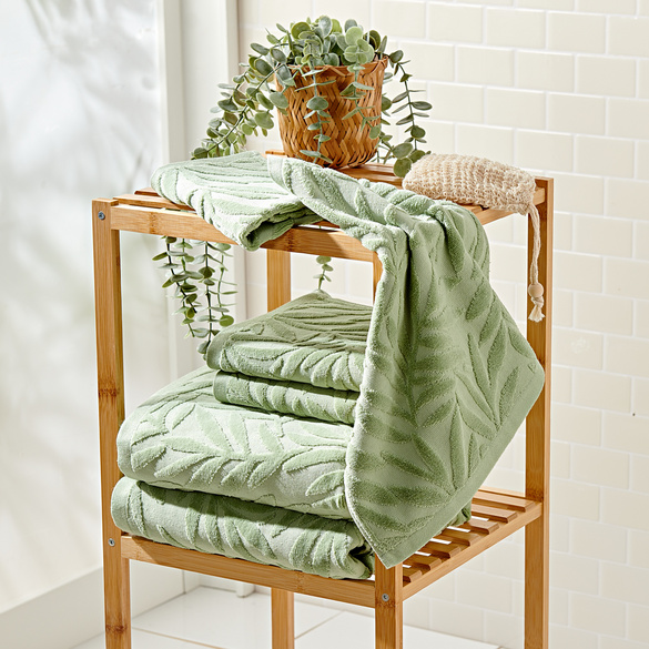 Lot de 2 serviettes invités, vert 35 x 35 cm