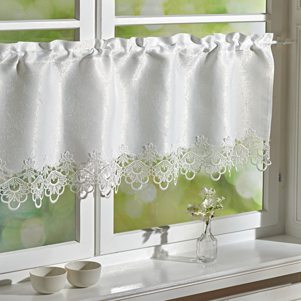 Brise-bise bord dentelle Eldo, blanc