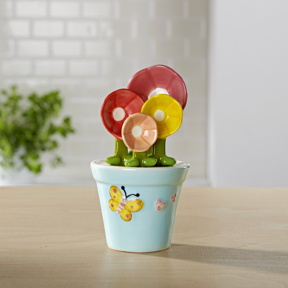 5 cuillères à mesurer, design fleur Basilico