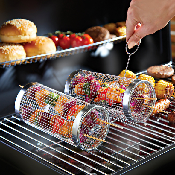 Panier à griller roulant avec fourchette