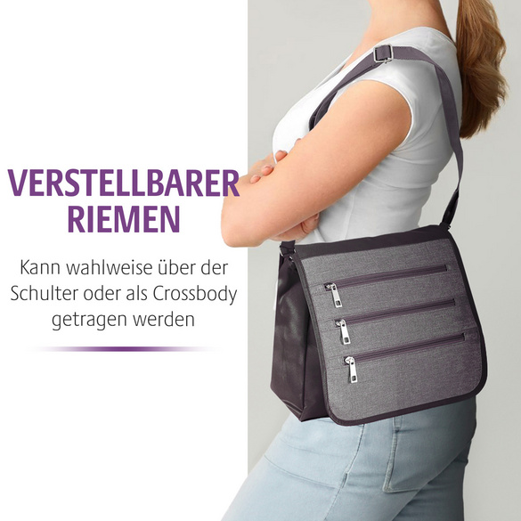 Sac bandoulière avec fonction RFID, noir