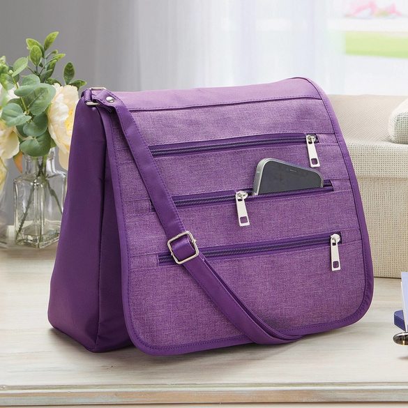 Sac bandoulière avec fonction RFID, prune