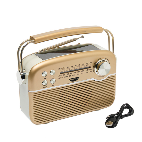 Radio solaire look rétro Bergström