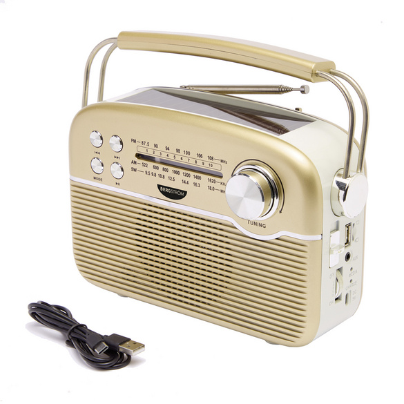 Radio solaire look rétro Bergström