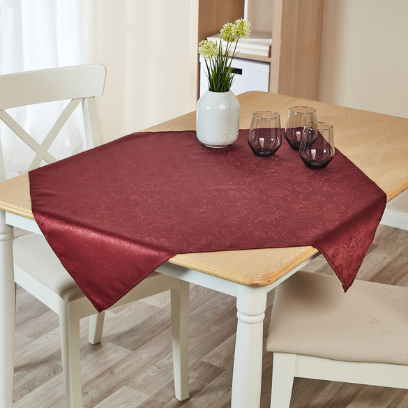 Surnappe jacquard 85 x 85 cm Eldo, bordeaux