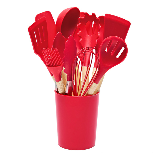 Lot de 12 ustensiles de cuisine dans un pot Basilico