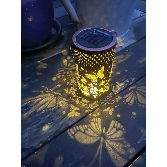 Lampe solaire "Papillons dorés"