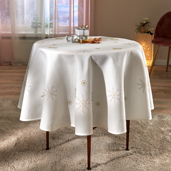 Nappe "Flocons de neige" Ø 160 cm Eldo