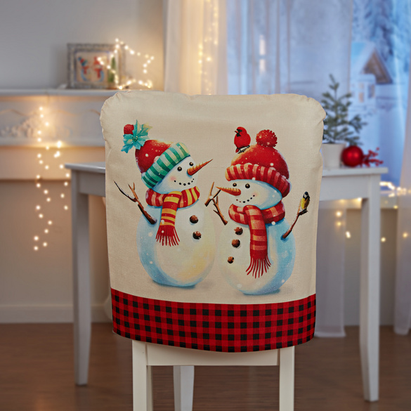 Lot de 2 housses pour chaises "Bonhomme de neige" Eldo