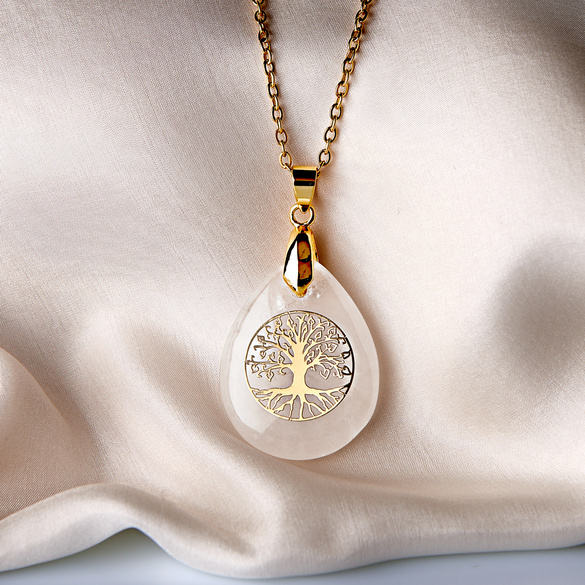 Collier arbre de vie "Cristal de roche"